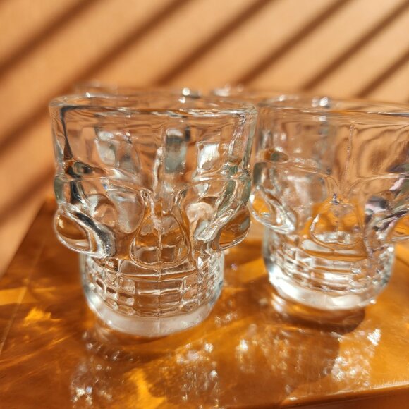 Tiki Bar Skull Glass Shotglasses x 4 - Picture 6 of 6